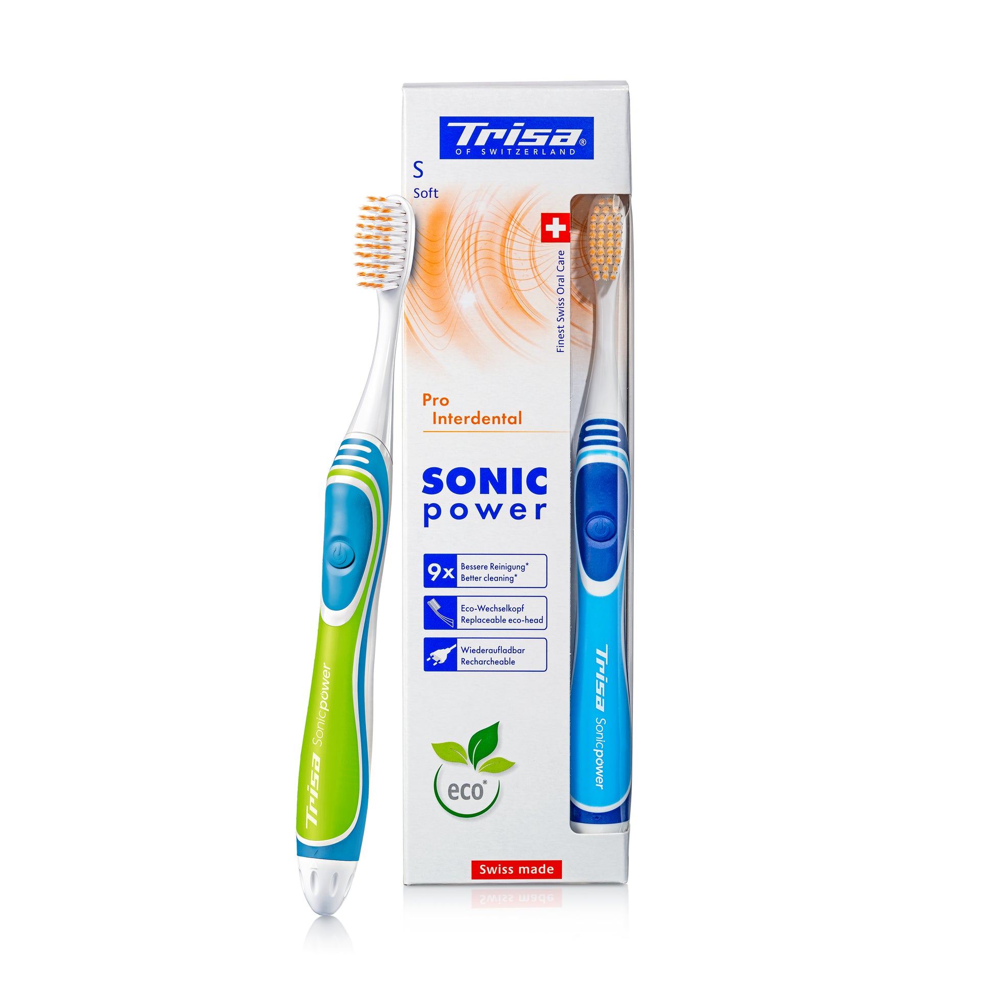 TRISA Sonicpower Pro Interdental Soft Accu elektriskā zobu birste and package for interdental cleaning
