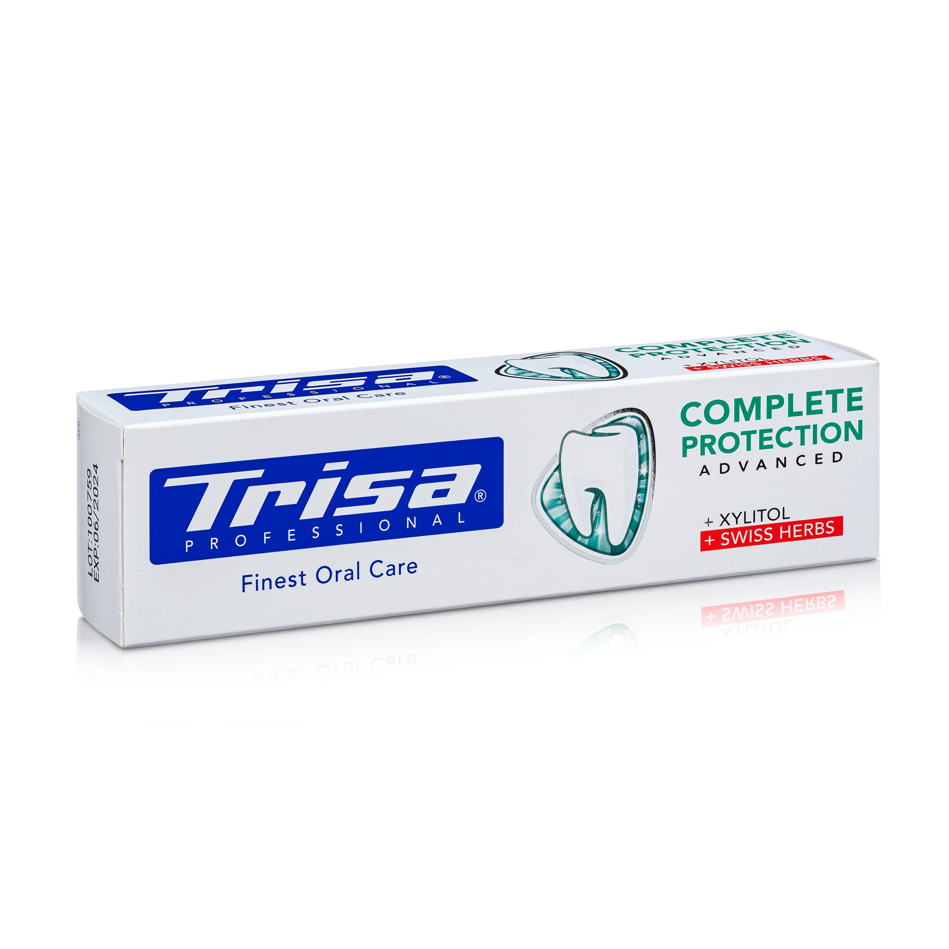TRISA Complete Protection Swiss Herbs zobu pasta 75 ml in oriģinālajā iepakojumā. Made in Switzerland