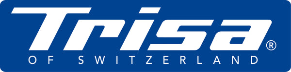 Official TRISA logo representing Šveicē ražota oral care.